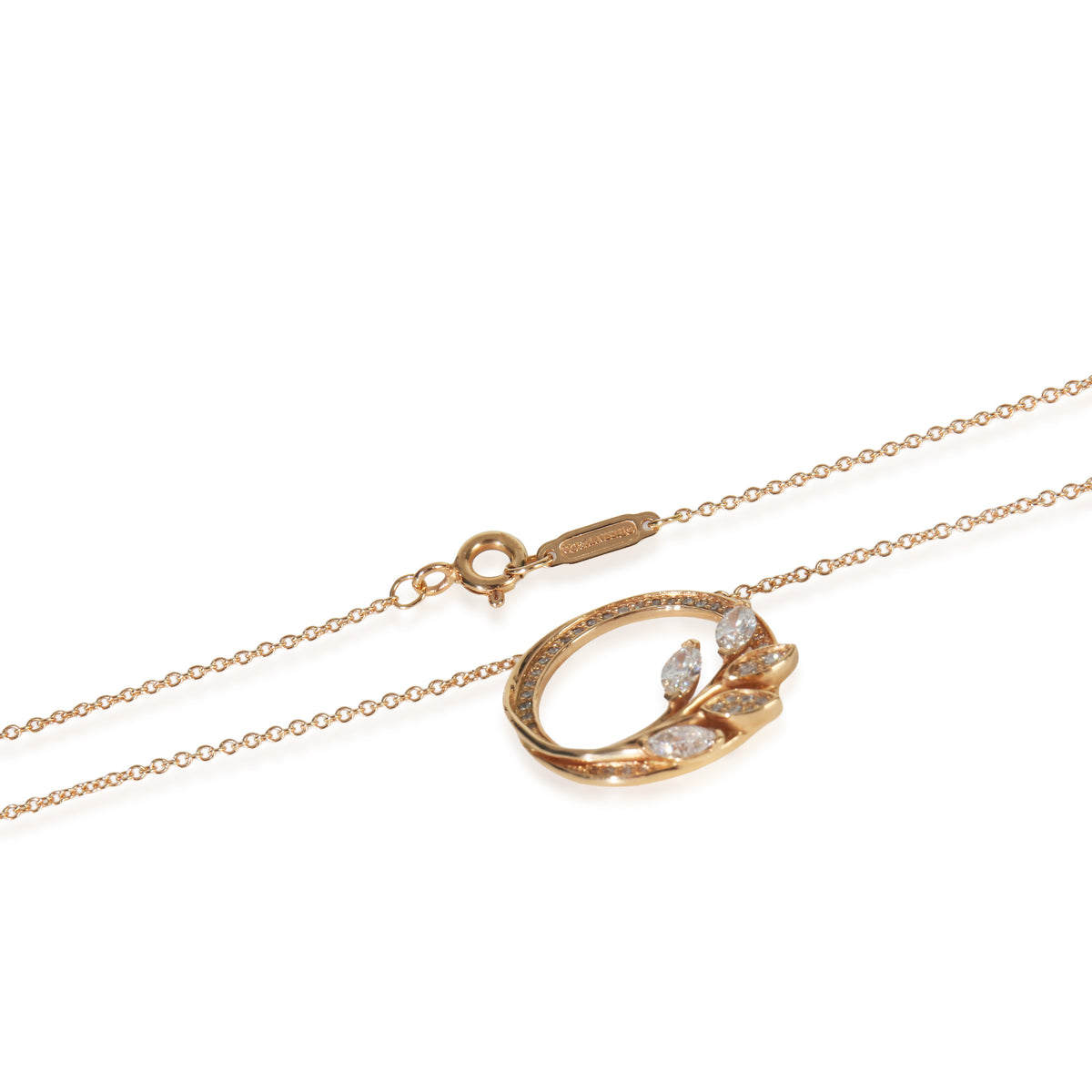 Tiffany & Co. Rose Gold Diamond Victoria Vine Pendant clasp