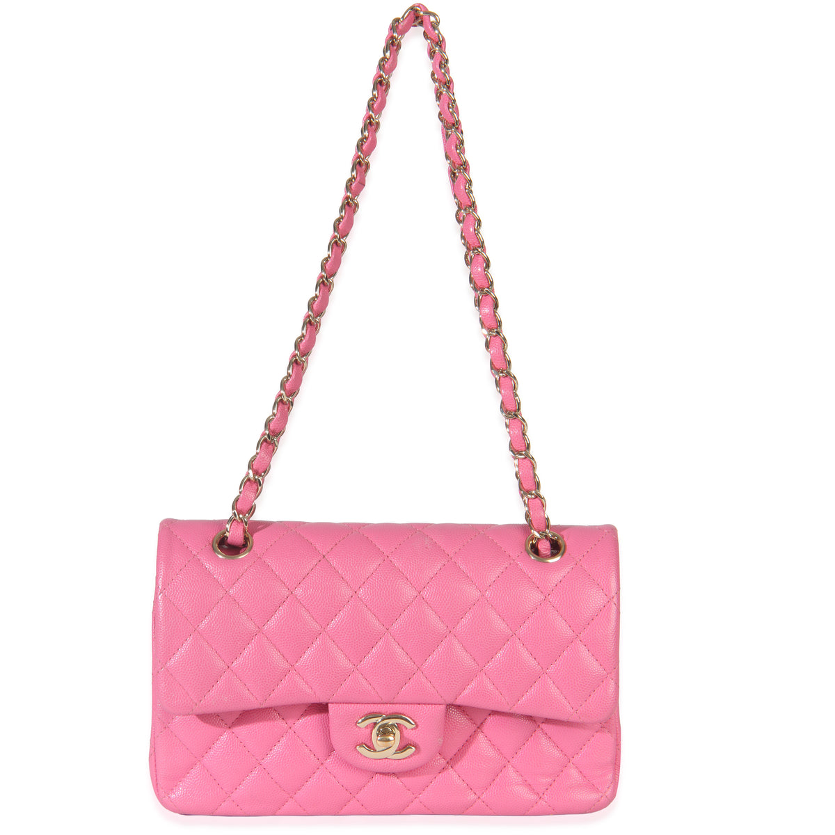 Chanel 22P Pink Quilted Caviar Small Classic Double Flap Bag Handbag ad2