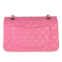 Chanel 22P Pink Quilted Caviar Small Classic Double Flap Bag Handbag stamp