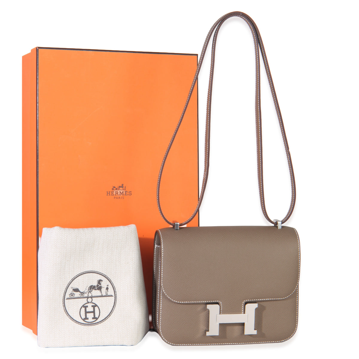Hermès Etoupe Epsom Constance 18 PHW Handbag ad2