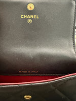 Chanel Black Quilted Calfskin About Pearls Card Holder With Chain Handbag ad3