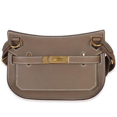 Hermès Etoupe Evercolor Mini Jypsiere GHW Handbag fv