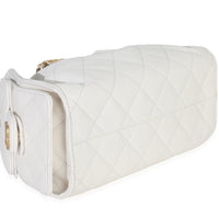 Chanel White Quilted Caviar Mini  25 Hobo Handbag Handbag clasp
