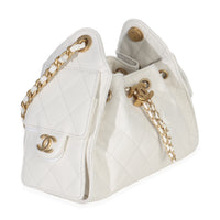 Chanel White Quilted Caviar Mini  25 Hobo Handbag Handbag pv