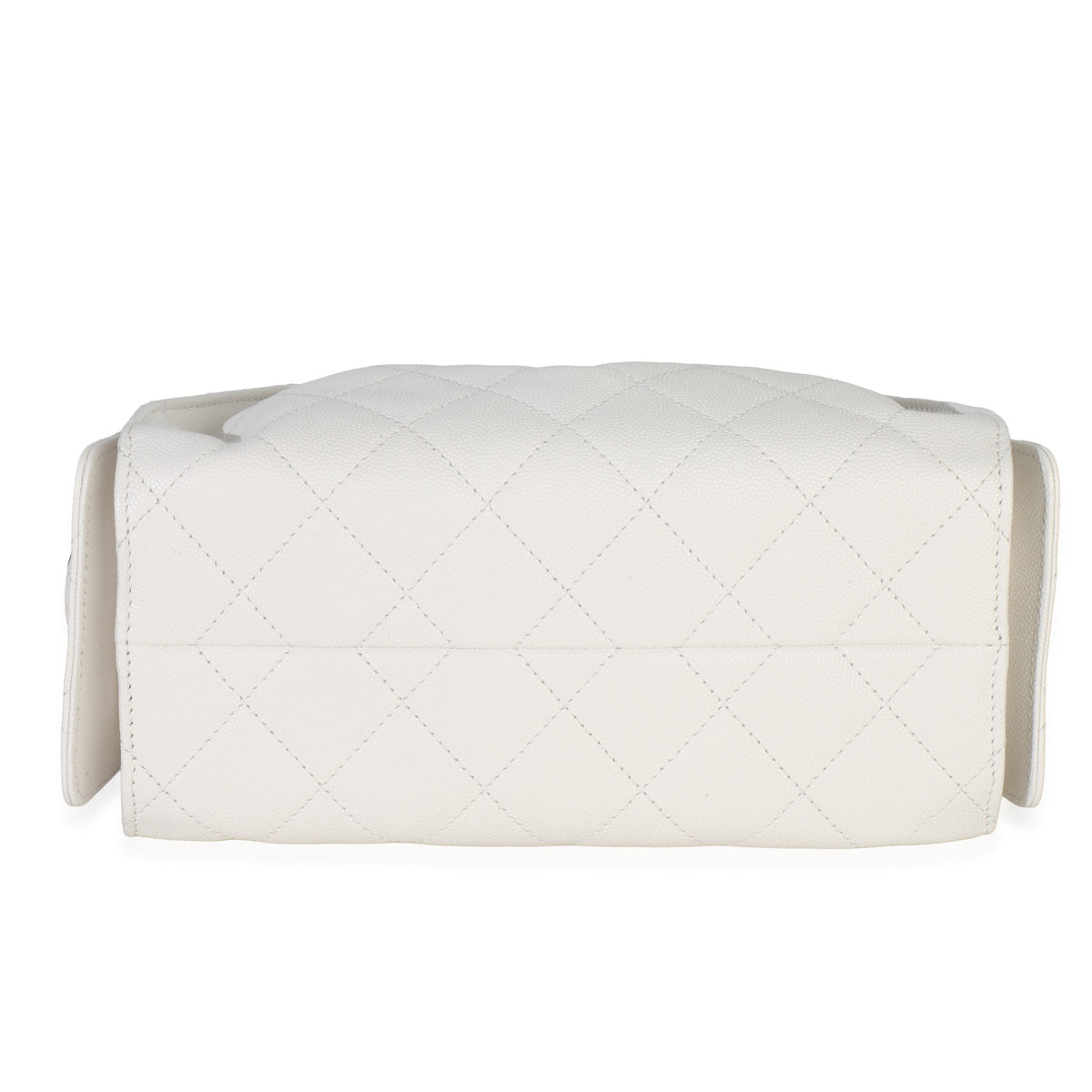 Chanel White Quilted Caviar Mini  25 Hobo Handbag Handbag stamp