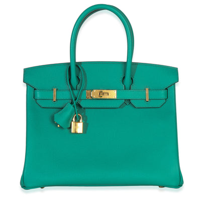 Hermès Vert Jade Epsom Birkin 30 GHW Handbag fv