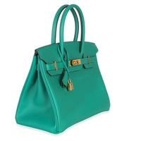 Hermès Vert Jade Epsom Birkin 30 GHW Handbag sv