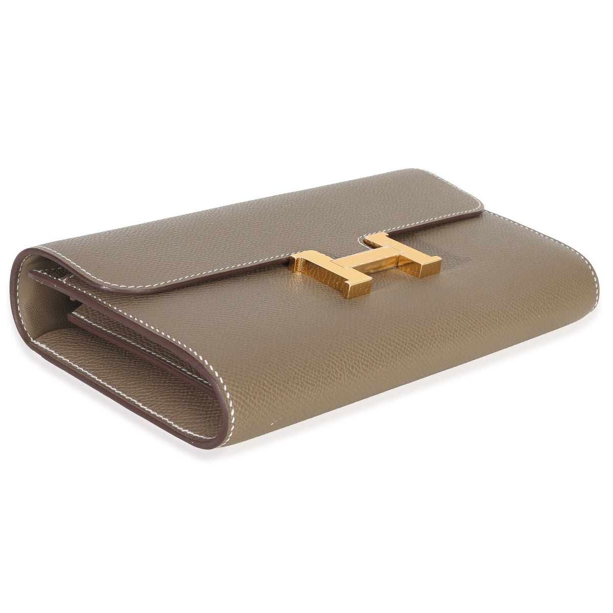 Hermès Etoupe Epsom Constance Long Wallet To Go GHW Handbag box