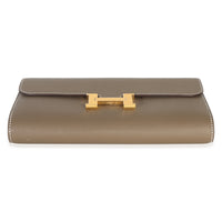 Hermès Etoupe Epsom Constance Long Wallet To Go GHW Handbag bv