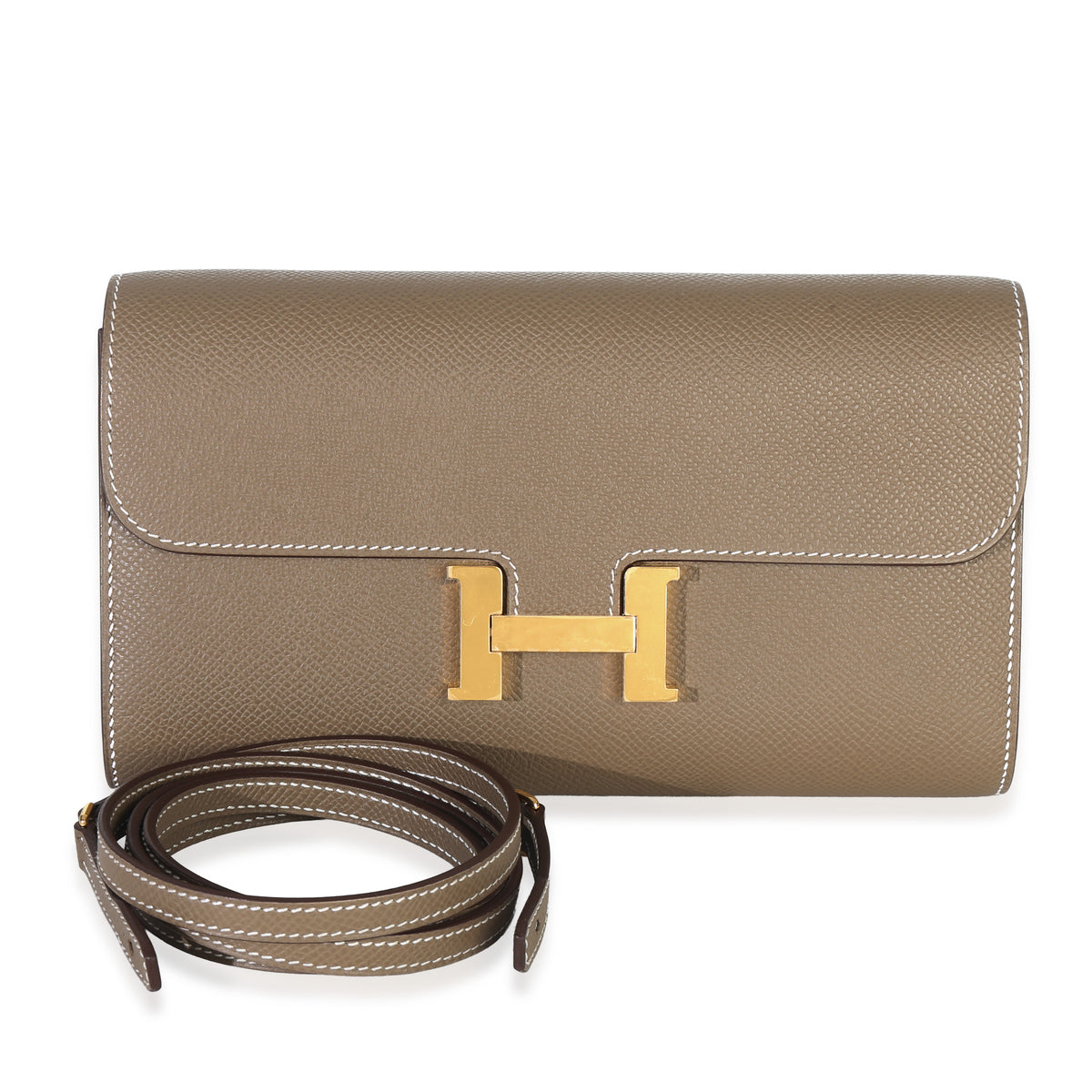 Hermès Etoupe Epsom Constance Long Wallet To Go GHW Handbag fv