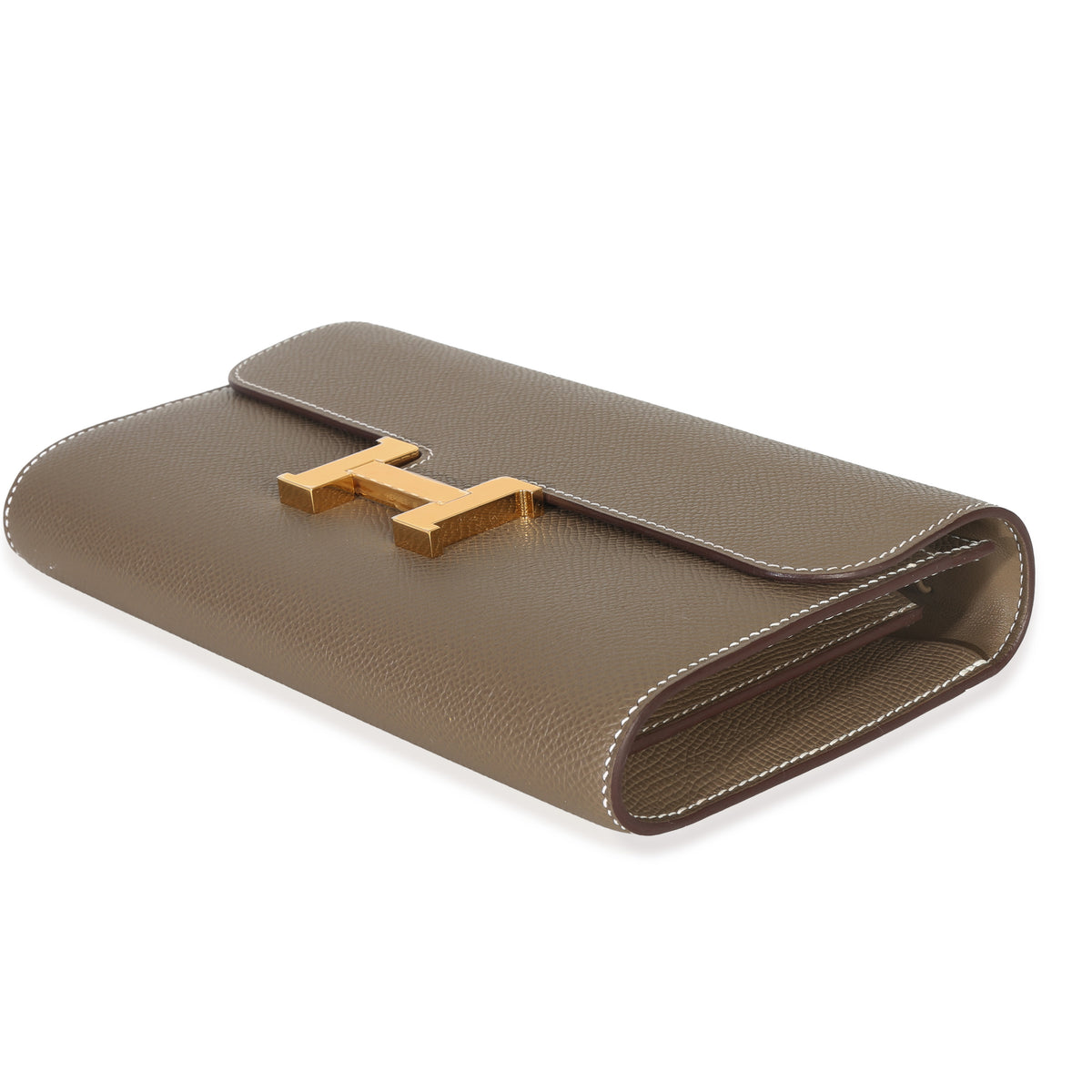 Hermès Etoupe Epsom Constance Long Wallet To Go GHW Handbag stamp
