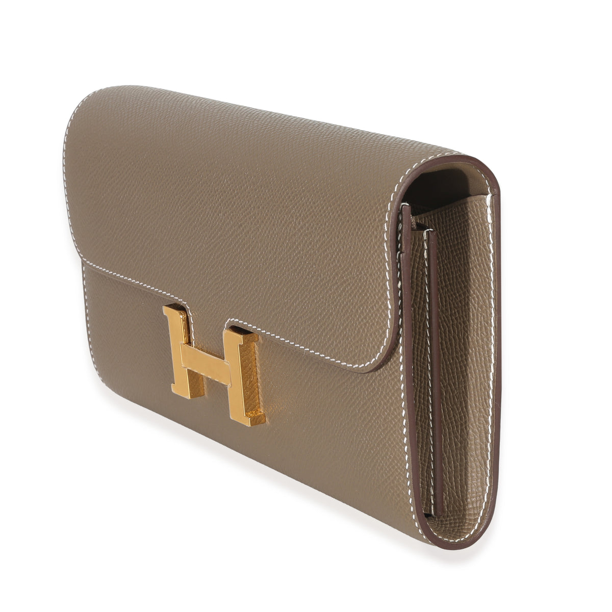 Hermès Etoupe Epsom Constance Long Wallet To Go GHW Handbag sv