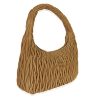 Miu Miu Brown Suede Matelasse Wander Hobo Handbag pv