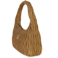 Miu Miu Brown Suede Matelasse Wander Hobo Handbag sv