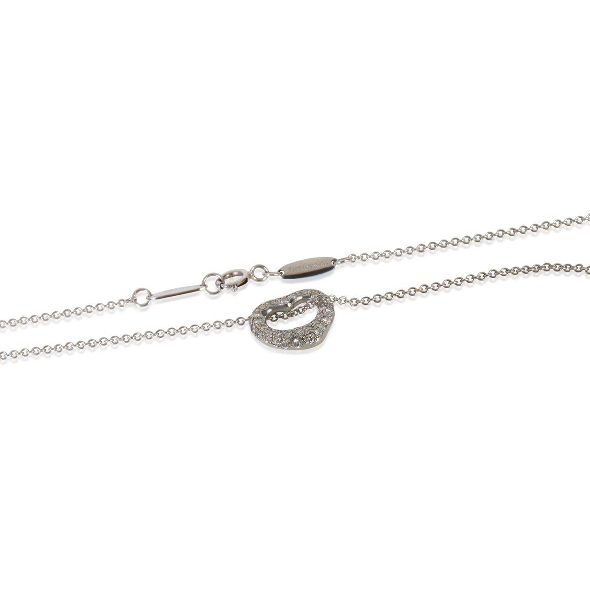 Tiffany & Co. Platinum Diamond Elsa Peretti Open Heart Pendant pv