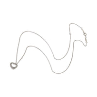 Tiffany & Co. Platinum Diamond Elsa Peretti Open Heart Pendant bv