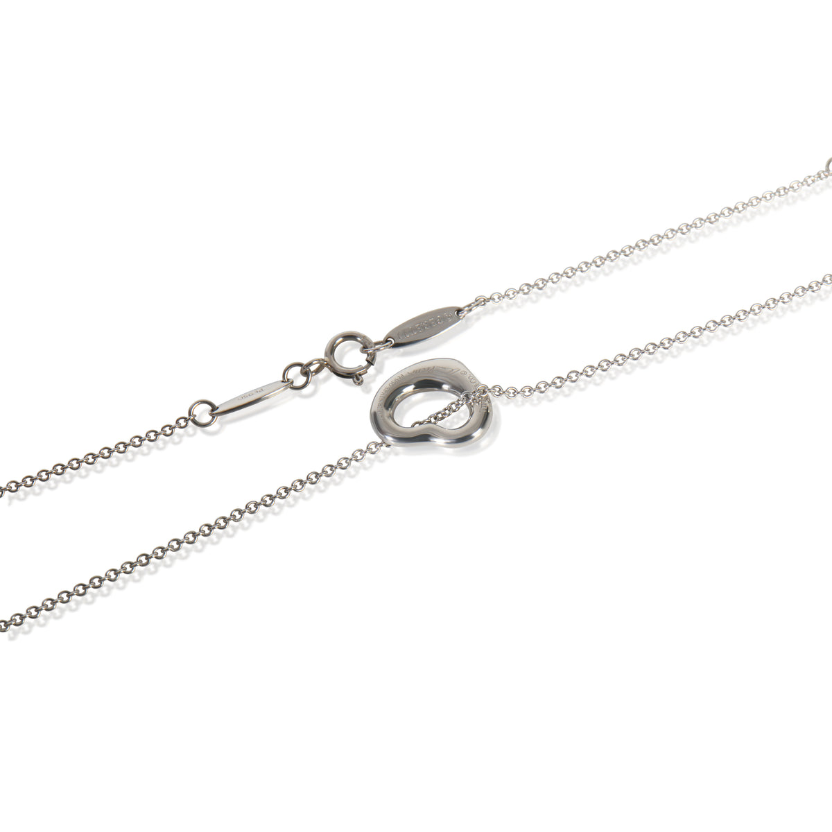 Tiffany & Co. Platinum Diamond Elsa Peretti Open Heart Pendant sv