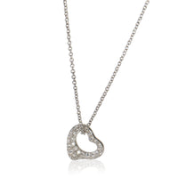Tiffany & Co. Platinum Diamond Elsa Peretti Open Heart Pendant fv