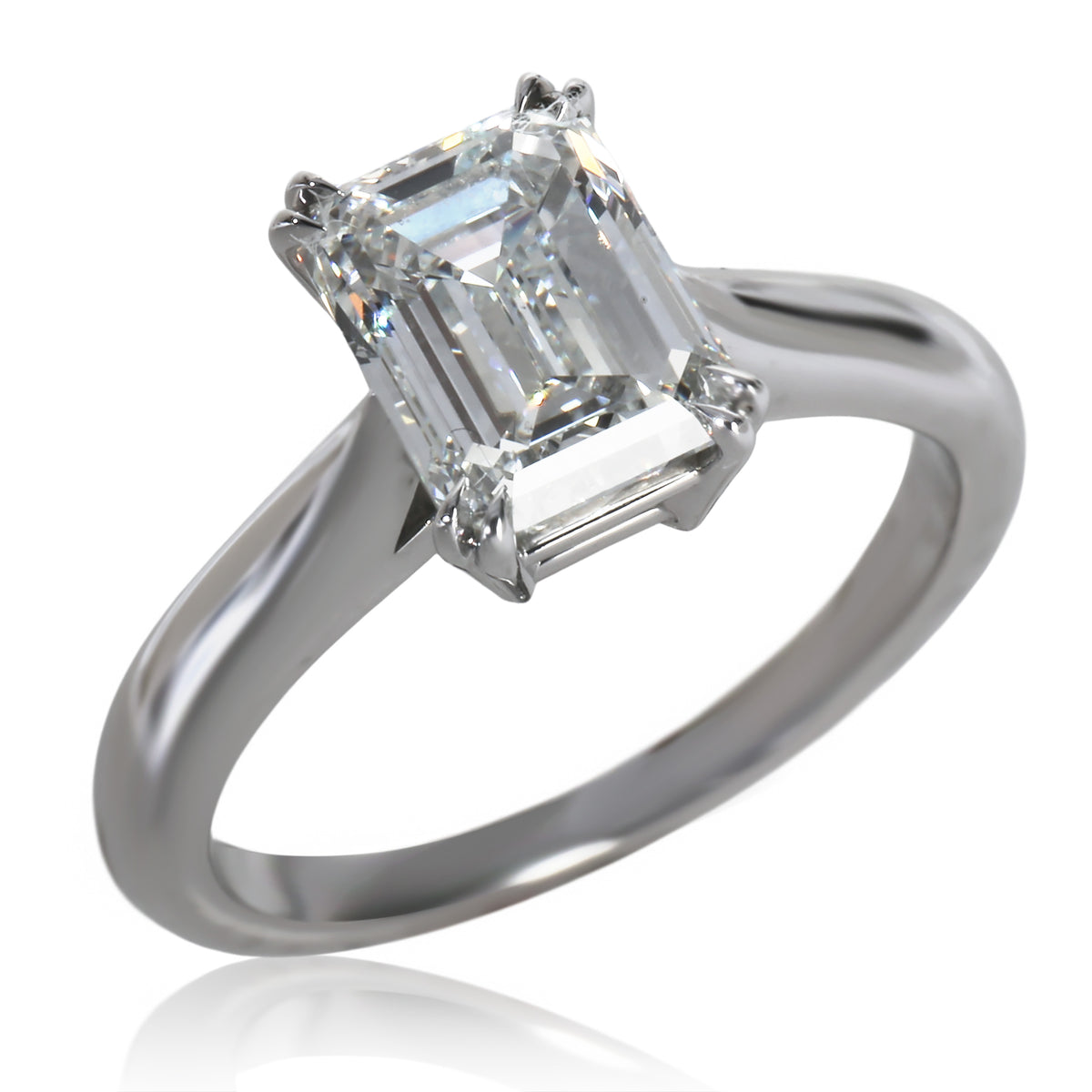 Harry Winston 1.91 ct Emerald Diamond Solitaire Engagement Ring bv