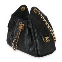 Chanel 26P Black Quilted Caviar Mini  25 Hobo Handbag Handbag sv