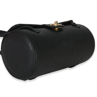Chanel 26P Black Grained Shiny Calfskin Small Bowling Bag Handbag clasp