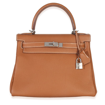 Hermès Gold Togo Retourne Kelly 28 GHW Handbag fv
