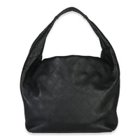 Chanel 26C Black Quilted Calfskin Large Hobo Handbag bv
