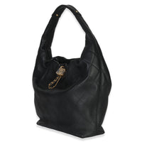 Chanel 26C Black Quilted Calfskin Large Hobo Handbag sv