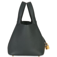 Hermès Vert Fonce Clemence Picotin Lock 18 GHW Handbag bv