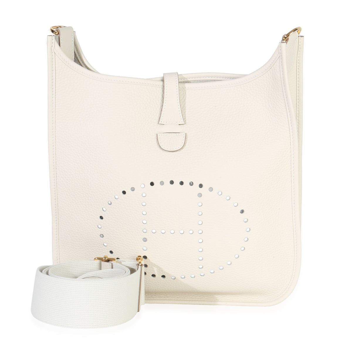 Hermès Craie Clemence Evelyne III PM 29 GHW Handbag fv