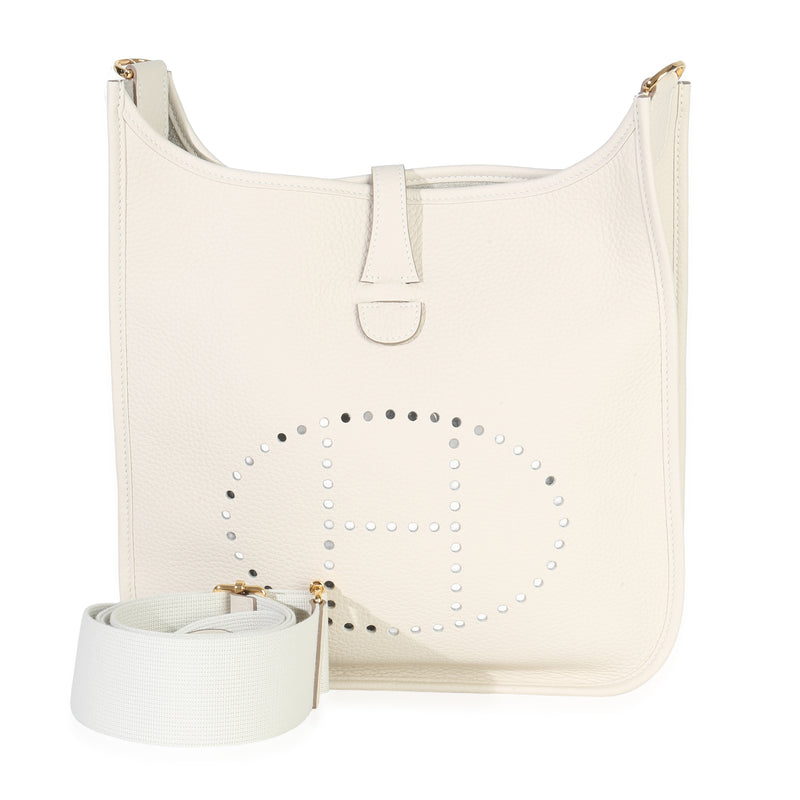 Hermès Craie Clemence Evelyne III PM GHW Handbag fv