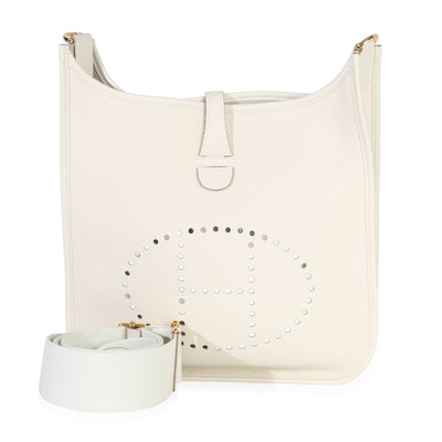 Hermès Craie Clemence Evelyne III PM GHW Handbag fv