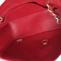 Chanel Dark Pink Quilted Lambskin Mini Rectangle Flap Bag Handbag ad1