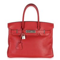 Hermès Rouge Casaque Swift Birkin 30 PHW Handbag fv