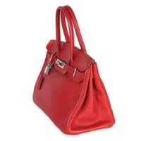 Hermès Rouge Casaque Swift Birkin 30 PHW Handbag sv