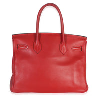 Hermès Rouge Casaque Swift Birkin 30 PHW Handbag bv