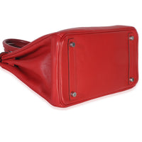 Hermès Rouge Casaque Swift Birkin 30 PHW Handbag clasp