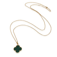 Van Cleef & Arpels Yellow Gold Malachite Magic Alhambra Necklace pv