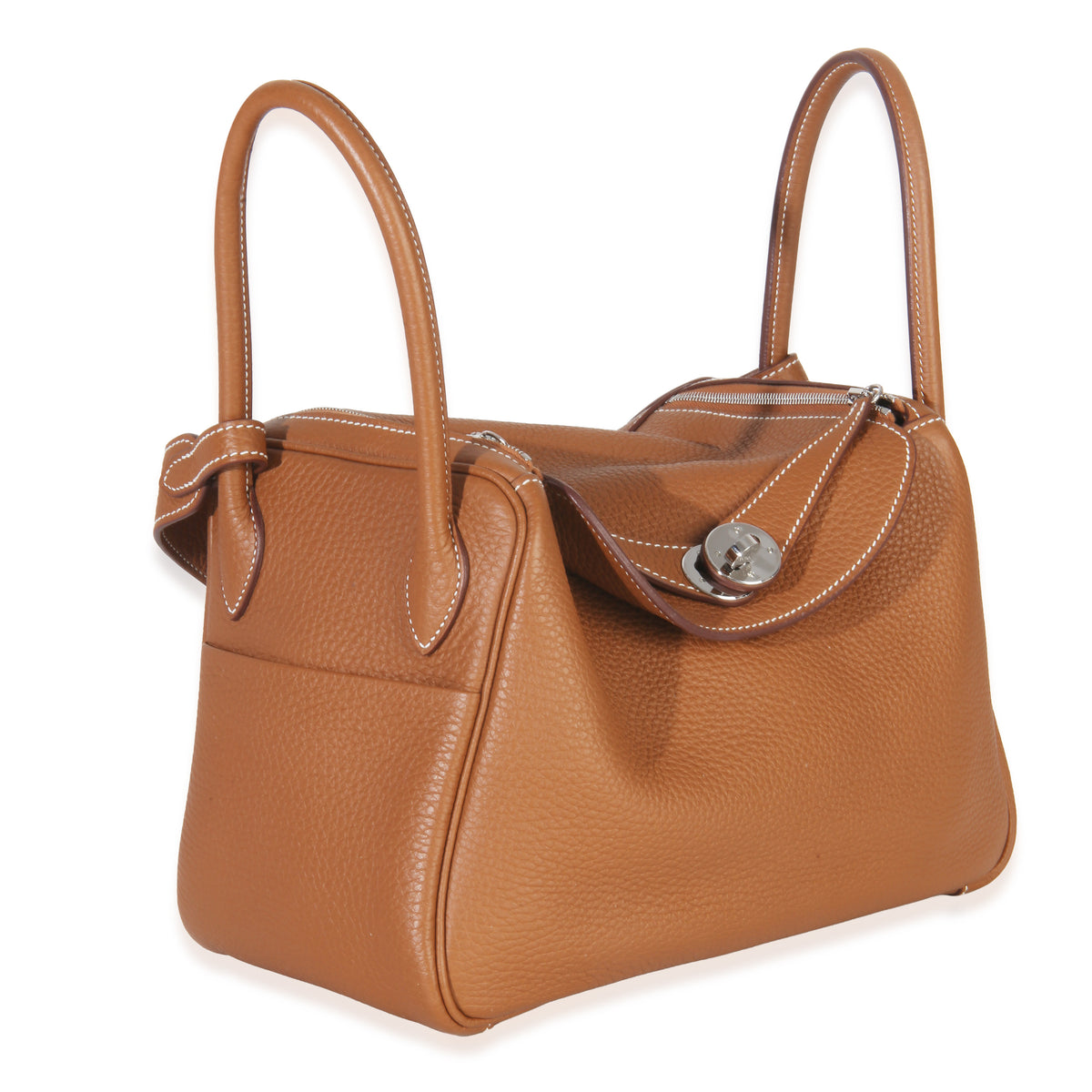 Hermès Gold Clemence Lindy 26 PHW Handbag pv