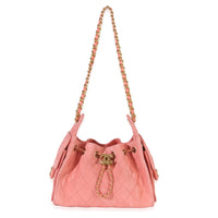Chanel Pink Quilted Suede Mini  25 Hobo Handbag av