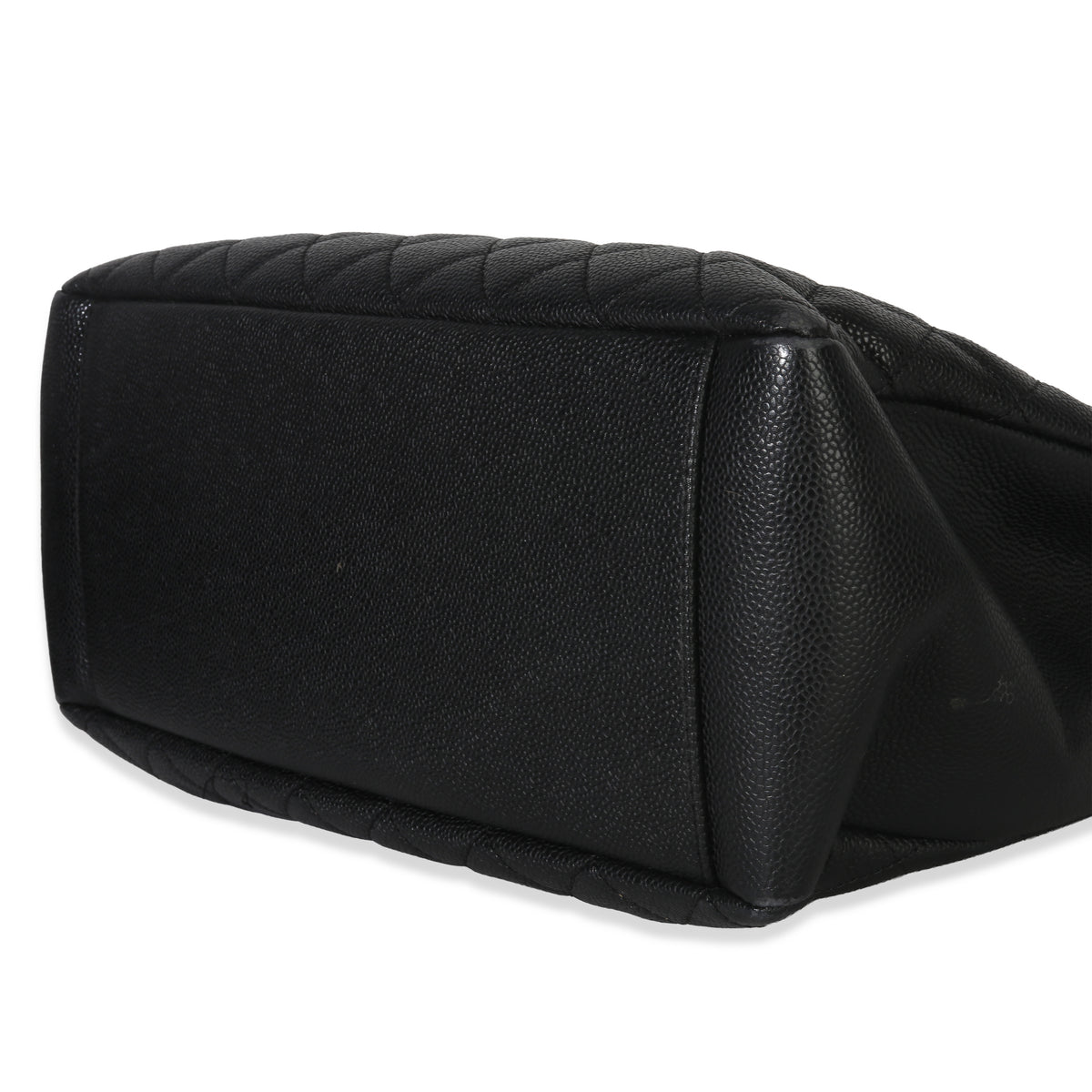 Chanel Black Quilted Caviar Grand Shopping Tote Handbag box