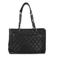 Chanel Black Quilted Caviar Grand Shopping Tote Handbag bv