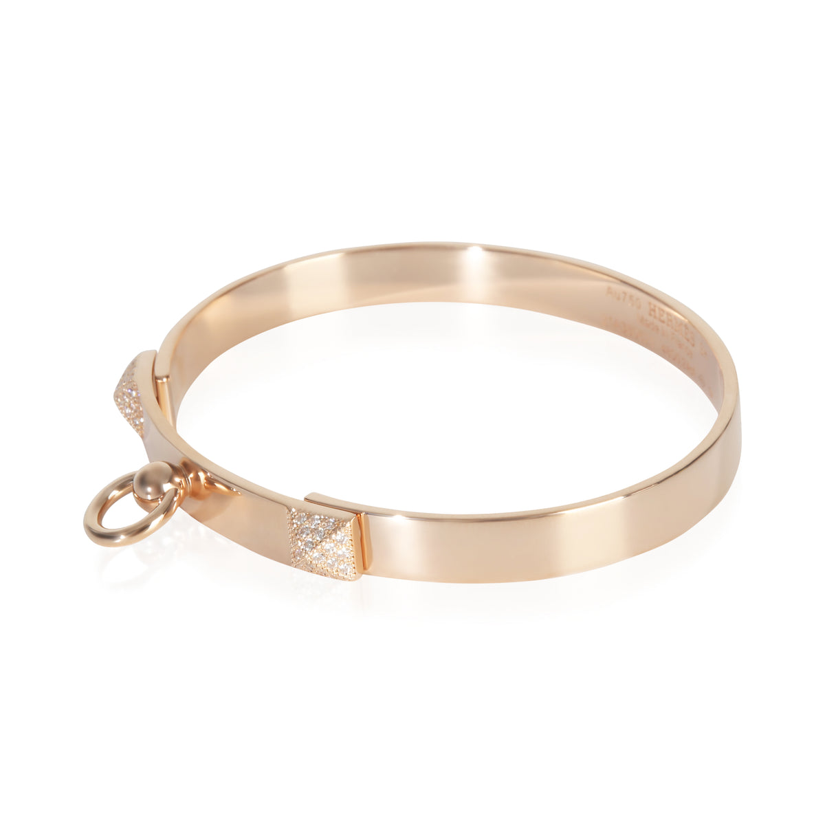 Hermès Rose Gold Diamond Collier de Chien Bracelet sv