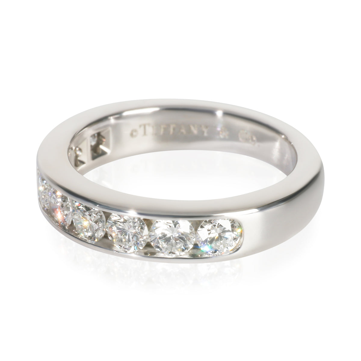 Tiffany & Co. Platinum Diamond Channel Set Band sv