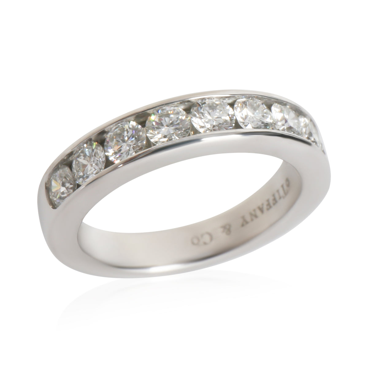Tiffany & Co. Platinum Diamond Channel Set Band bv