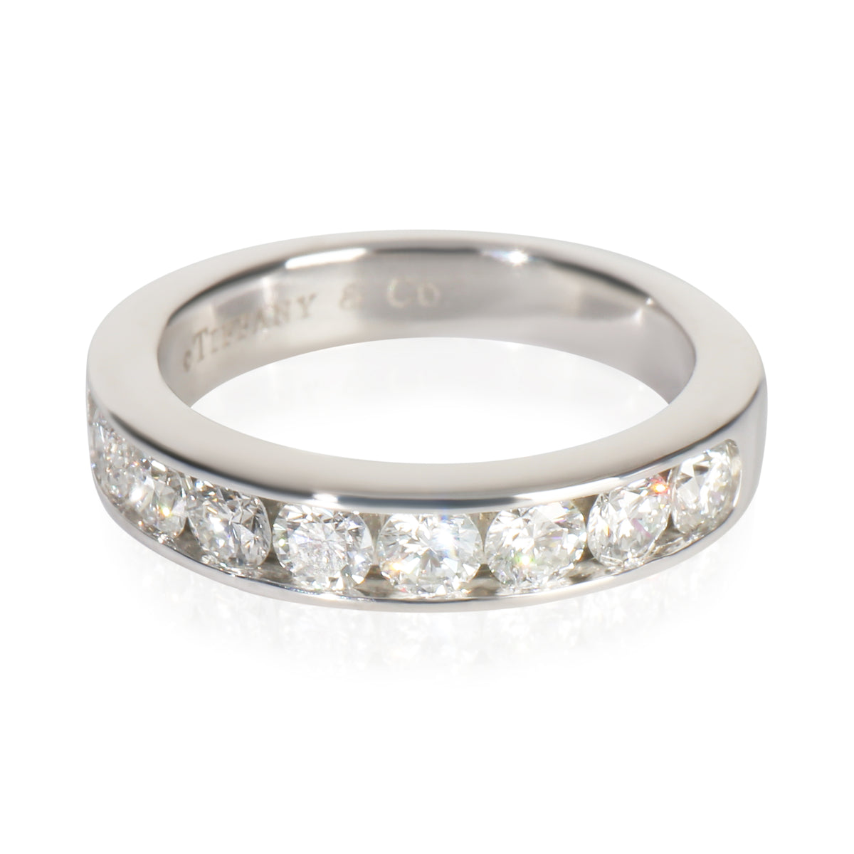 Tiffany & Co. Platinum Diamond Channel Set Band fv