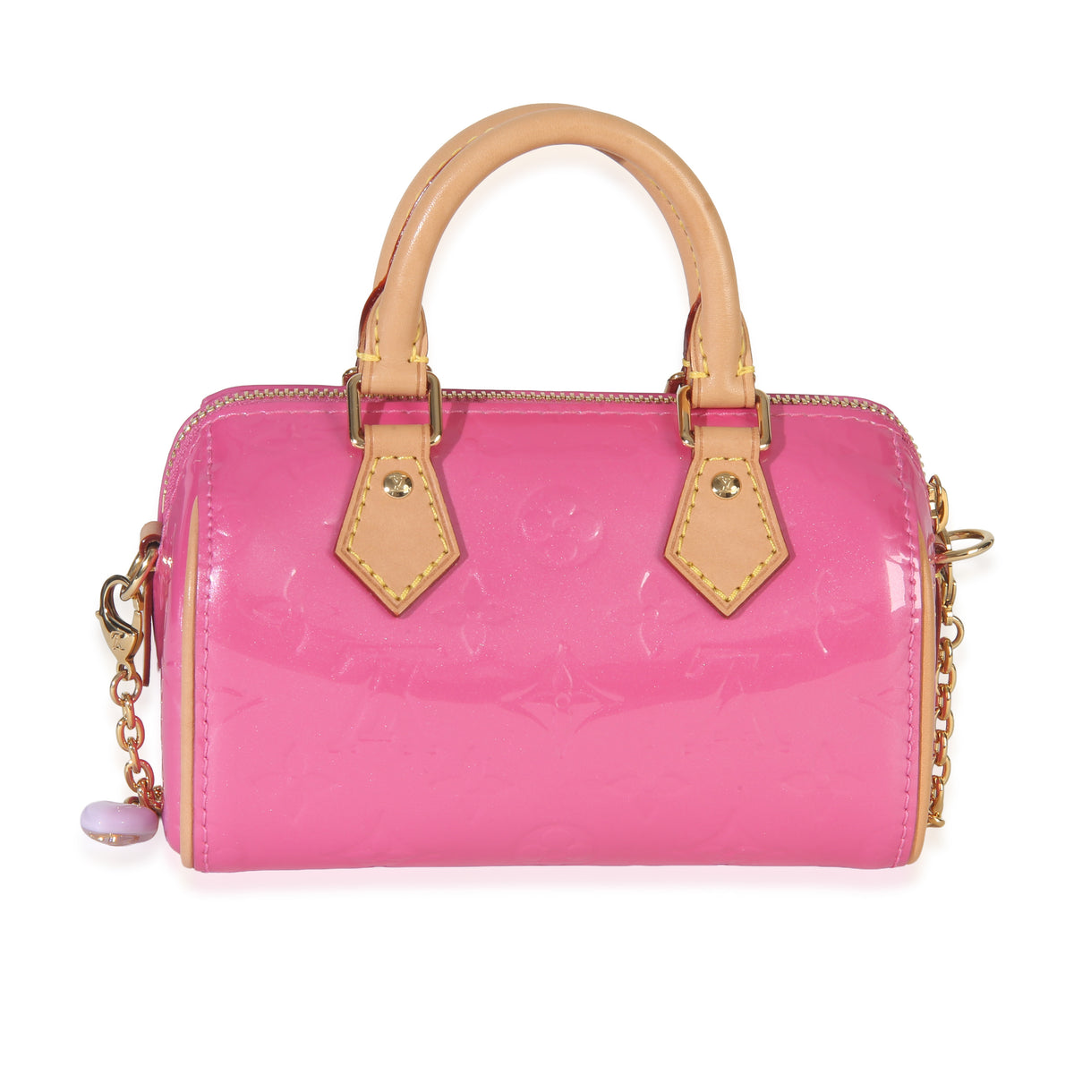 Louis Vuitton Louis Vuittion Valentine Pink Monogram Vernis Nano Speedy Bandouliere NM Handbag bv