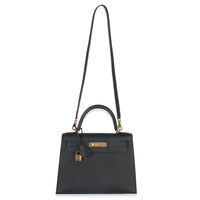 Hermès Black Epsom Kelly Sellier 28 GHW Handbag av