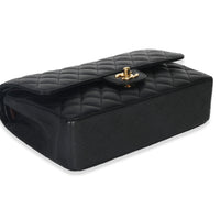 Chanel Black Quilted Caviar Medium Classic Double Flap Handbag Handbag clasp