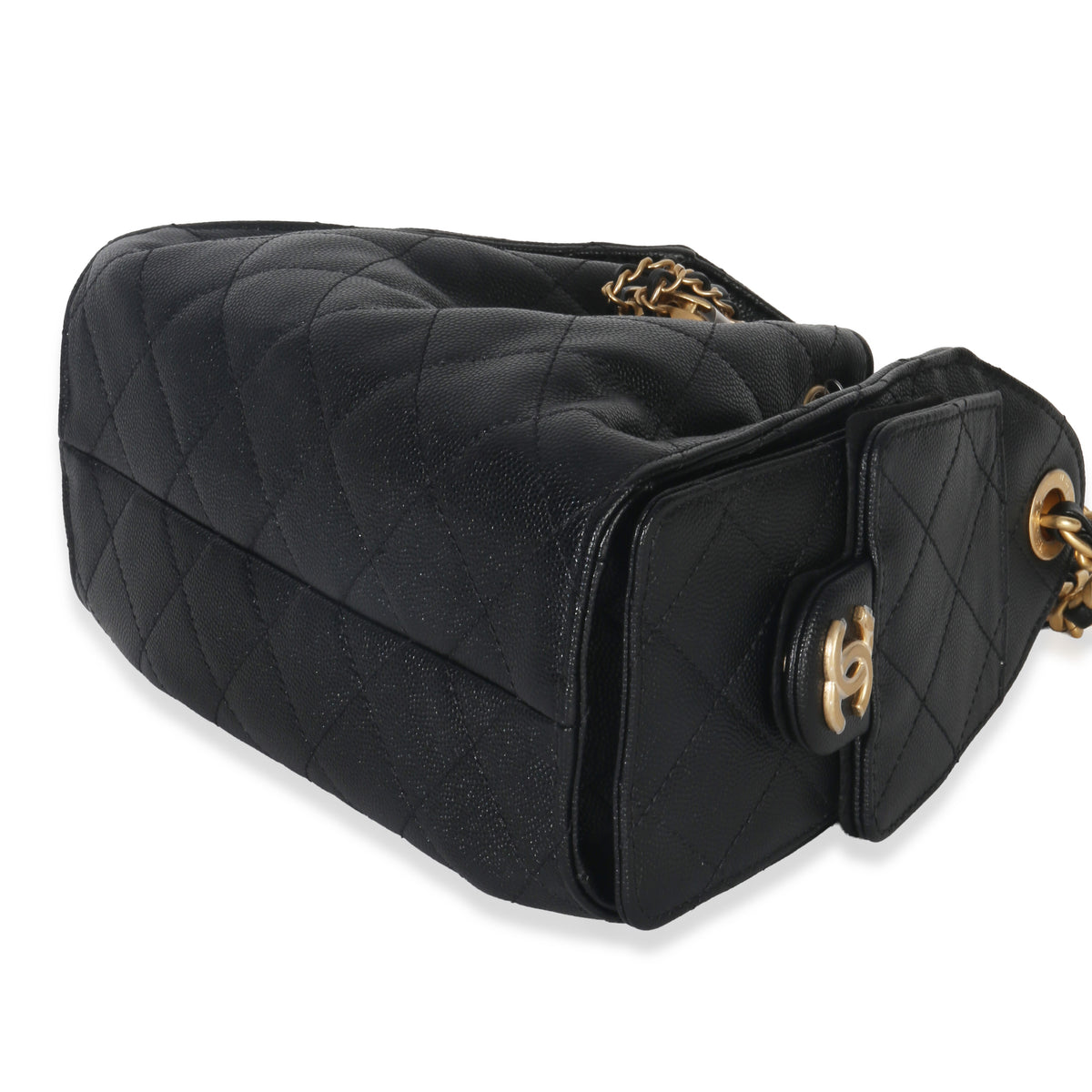 Chanel Black Quilted Caviar Mini  25 Hobo Handbag Handbag box